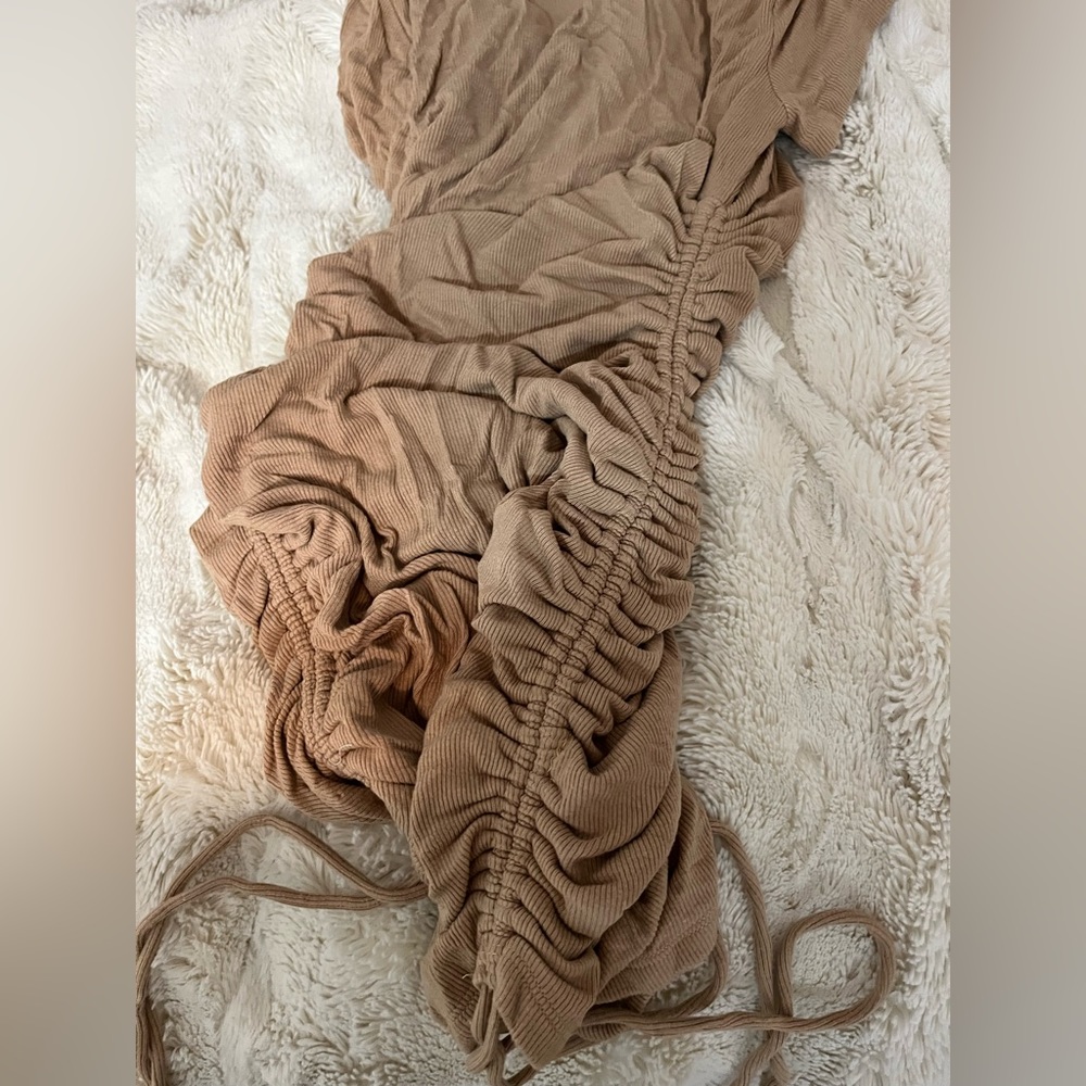 Hello Molly Tan Ruched Dress - Picture 3 of 3